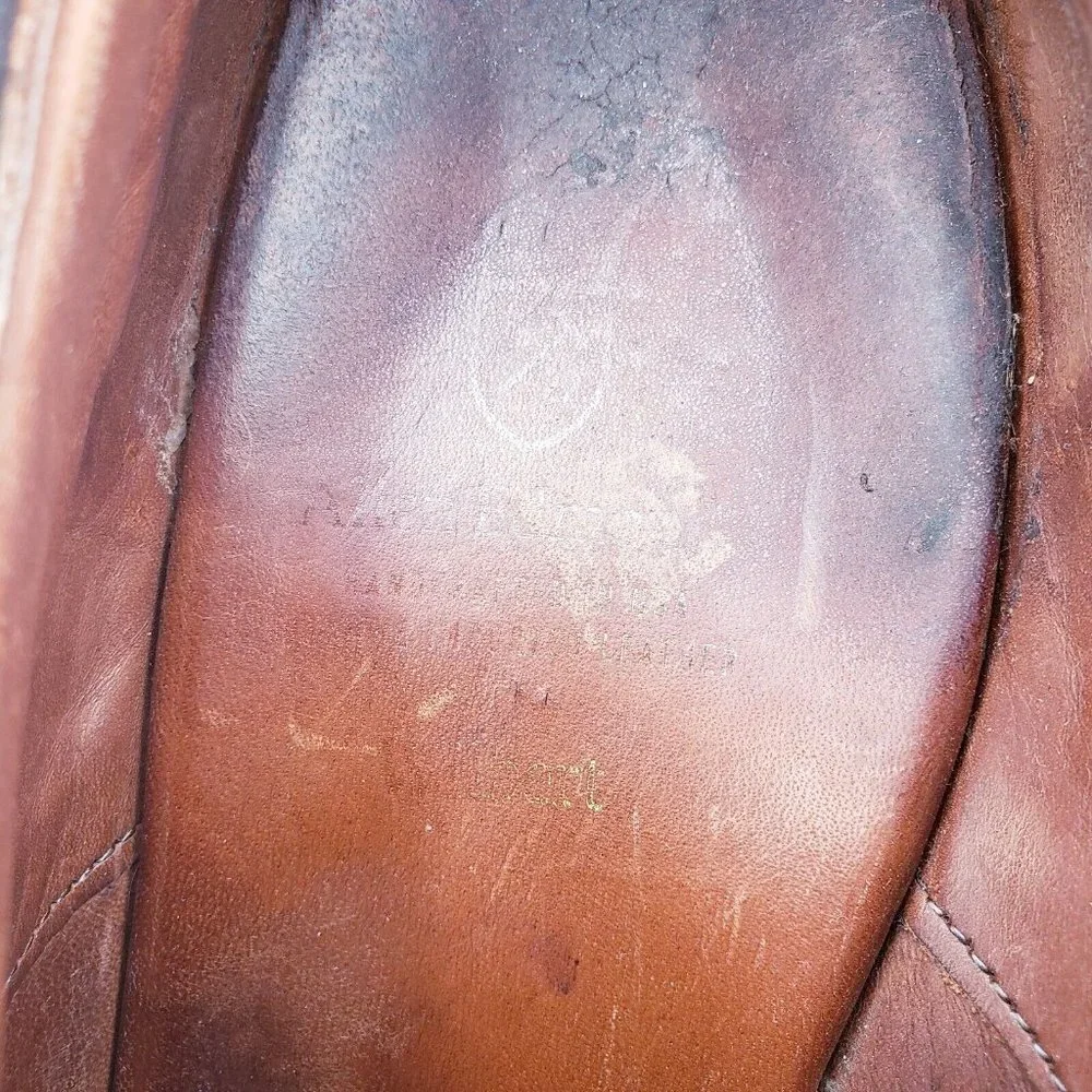 Allen‎ Edmonds Wilbert Comfort Oxford Brown Leather Split Toe Shoes Mens 10.5